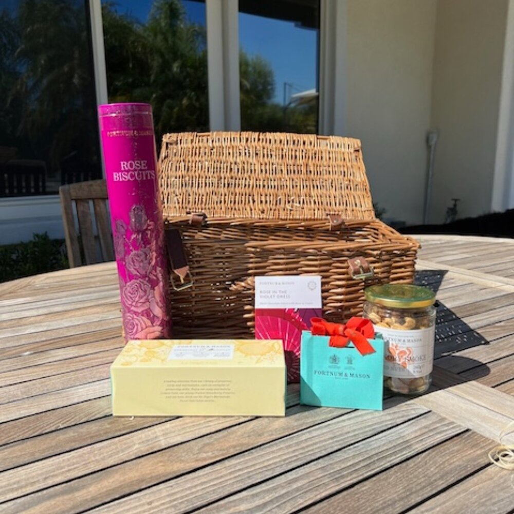 Fortnum and Mason Picnic Hamper - with biscuits, jams, chocolate, smoked nuts